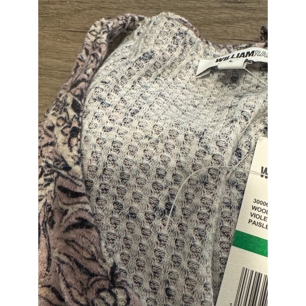 William Rast Women's Long Sleeve‎ Henley Shirt Paisley Print Purple Size L - Picture 12 of 13